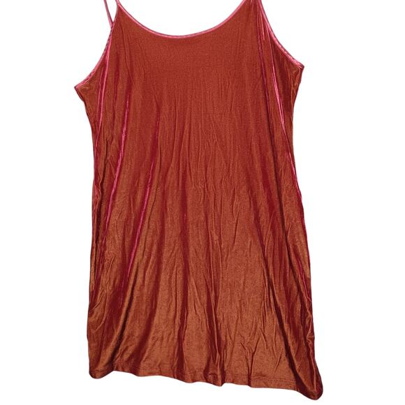 Vintage Gilligan & O'malley Nightgown XL Velour Soft Rusty Orange Sleeveless - Picture 4 of 9